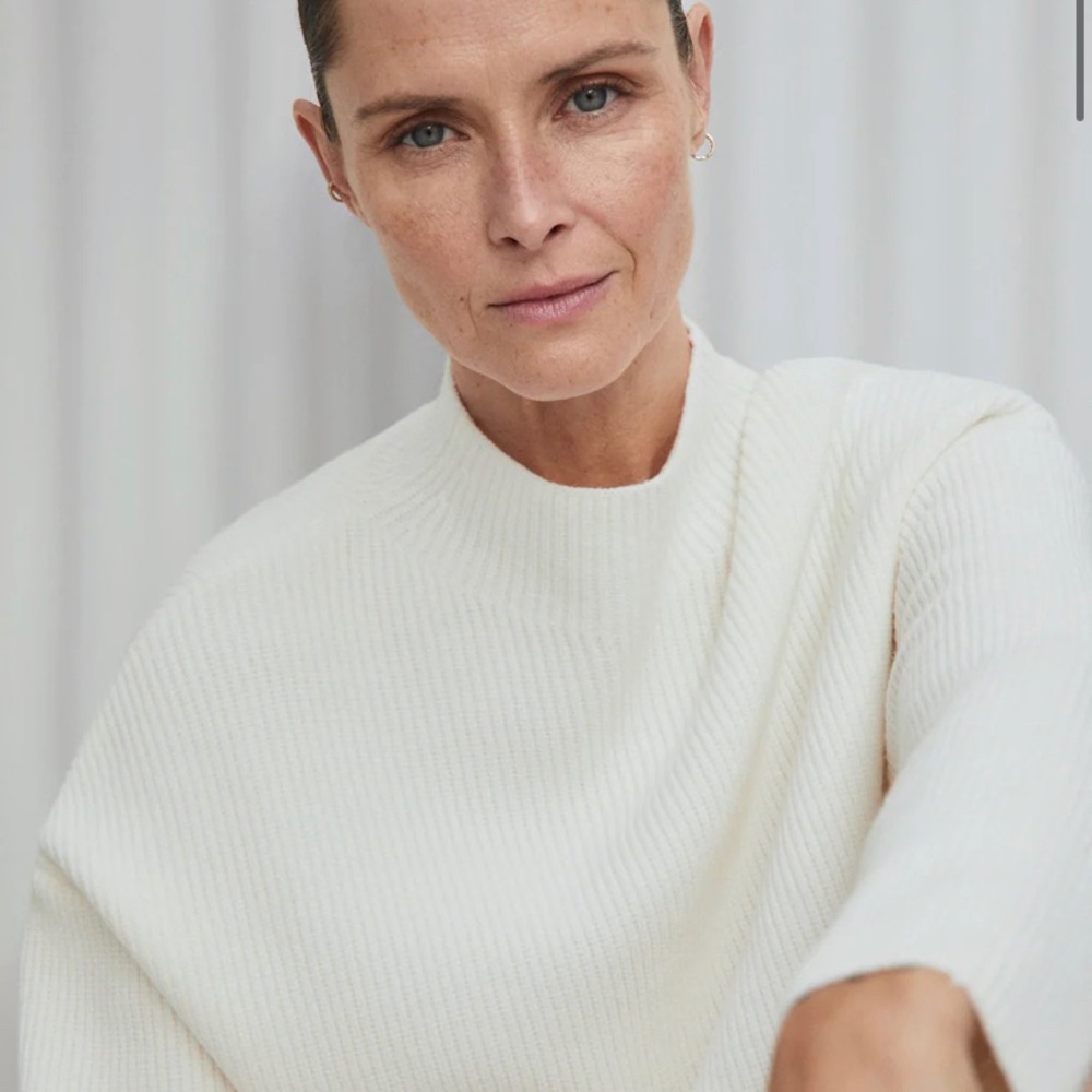 NWT Mango High Collar Ribbed Knit Sweater